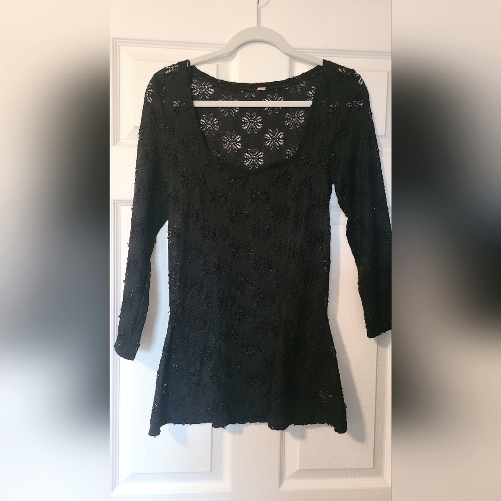Black Free People lacy shirt